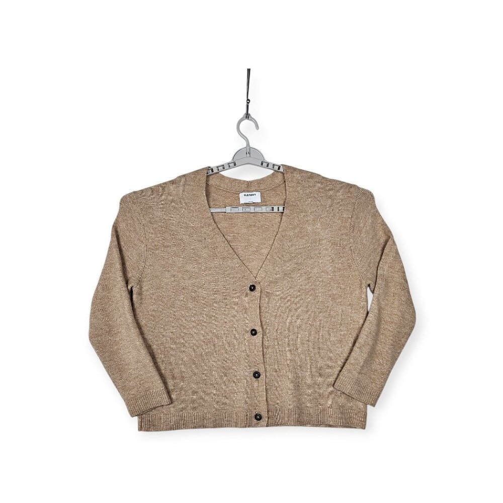 Old Navy Heather Camel Slouch Cardigan Sweater Soft Knit Button Up Large
